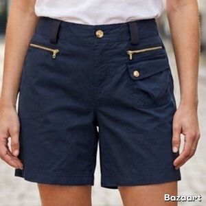 Ralph Lauren Black High-Waist Shorts with Gold Accents Sz 10